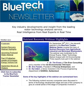 BlueTech Tracker Newsletter Oct11 cover